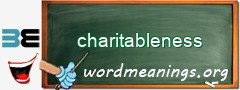 WordMeaning blackboard for charitableness